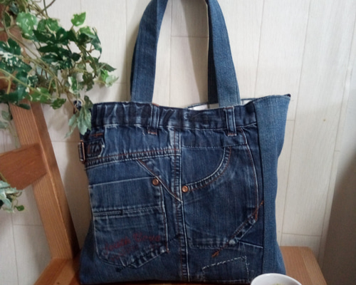 リメイクデニムトートバッグ トートバッグ ハンドメイド ICHI 通販