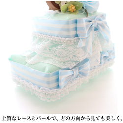 出産祝い【男の子】くまのフォトフレーム＊おむつケーキ 2枚目の画像