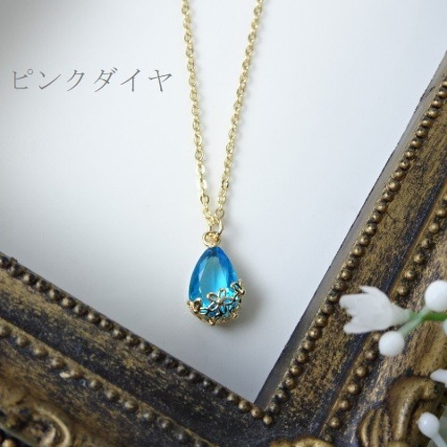 再販！【長さ変更可能】揺れる しずくと花柄透かしの大人可愛い