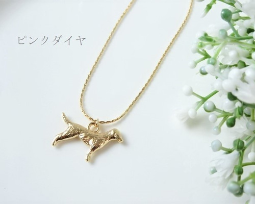 再販！ゴールデンレトリバー ネックレス☆45cm 犬 ゴールド色