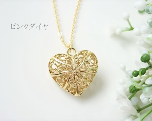 164No【高品質✨】ハートネックレス　カクカク　シンプル　大人可愛い　ゴールド 再販！【長さ変更可能】大人可愛い ハート 透かし ロング