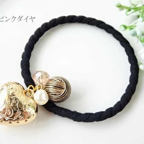 じゃらじゃら  ヘアゴム  ゴールドハート じゃらじゃら ヘアゴム ゴールドハート