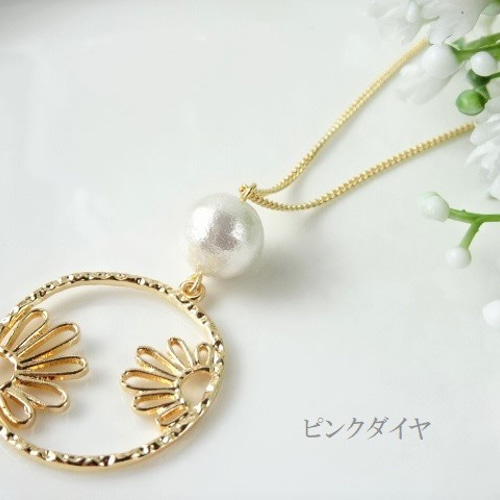 064Nl【高品質✨】サークルネックレスピンクゴールドぷっくり