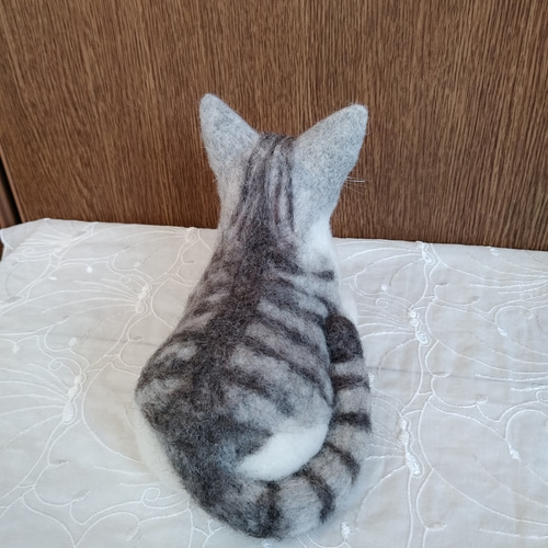 羊毛フェルト 猫 サバ白 羊毛フェルト masapan 通販 11304388