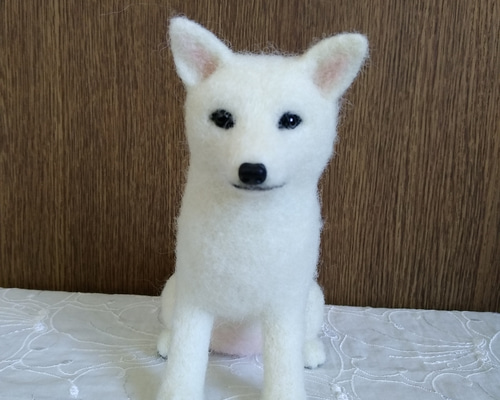 モンブラン 羊毛フェルト 犬 白柴ちゃん Yahoo!オークション - ぴのきち 9.0cmの白柴さん 羊毛フェルト