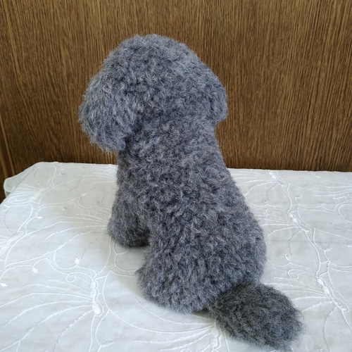 羊毛フェルト　トイプードル　グレー 羊毛フェルト トイプードル シルバー グレー プレゼント 愛犬