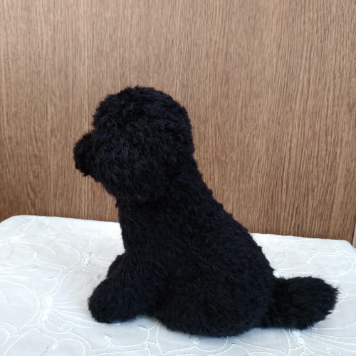 羊毛フェルト 犬 トイプードル ブラック 羊毛フェルト＊トイプードル 黒／ブラック／犬の通販 by