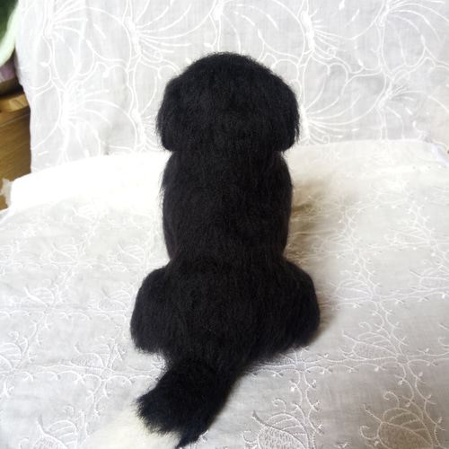 ニューファンドランド　羊毛フェルト 犬のぬいぐるみ 黒 約15cm 羊毛フェルト 犬 ニューファンドランド 羊毛フェルト masapan