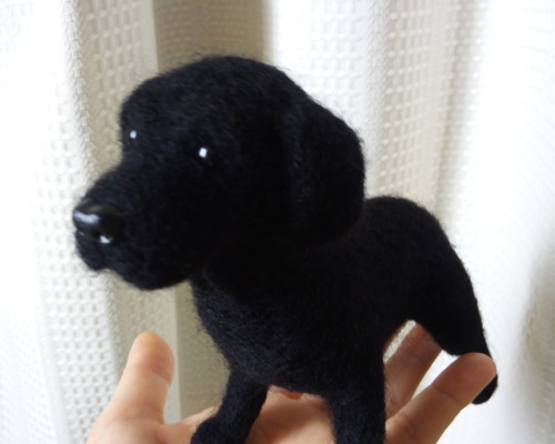 みーりん 羊毛フェルト 犬 愛犬さんのオーダーメイド 羊毛フェルト お座り高さ約20センチ