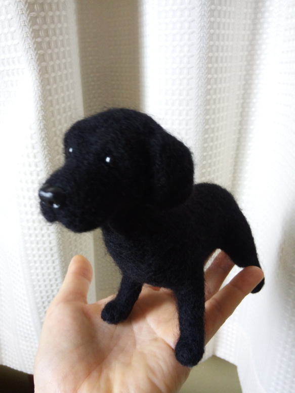 羊毛フェルト 犬 黒ラブ 羊毛フェルト masapan 通販 4358952