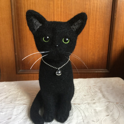 羊毛フェルト 猫 黒猫 羊毛フェルト masapan 通販 4966560