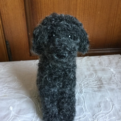 羊毛フェルト 毛糸 犬 トイプードル グレー 羊毛フェルト