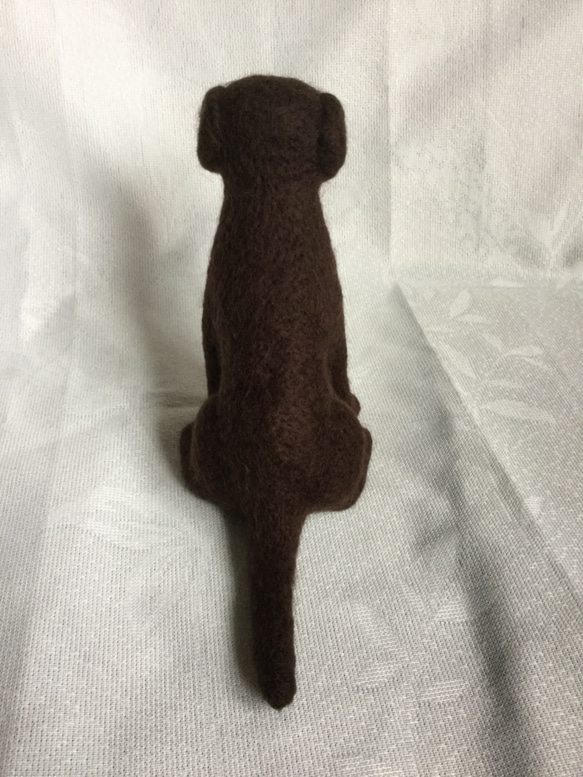 羊毛フェルト 犬 ラブラドールレトリバー チョコ 色濃いめ 6枚目の画像