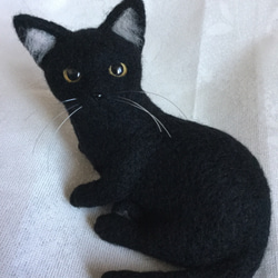羊毛フェルト 黒猫 1枚目の画像