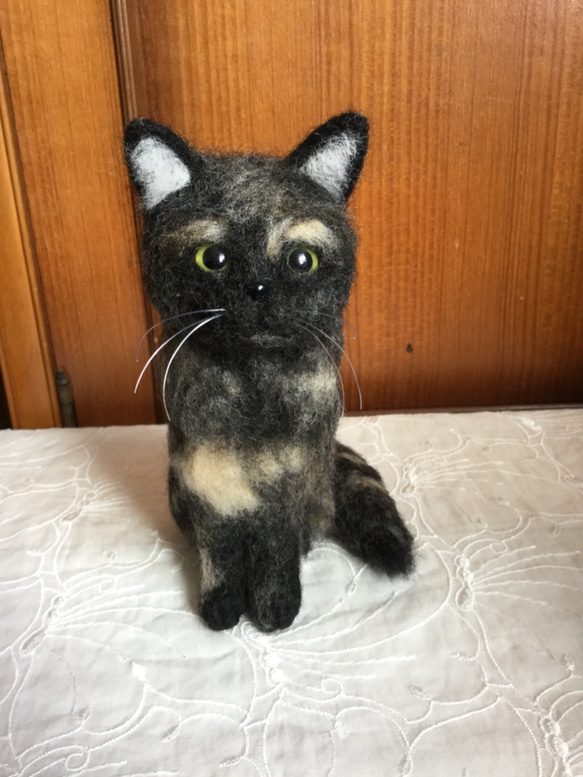値引きする 猫 羊毛フェルト サビ猫 6756476 通販 masapan 羊毛フェルト 羊毛フェルト