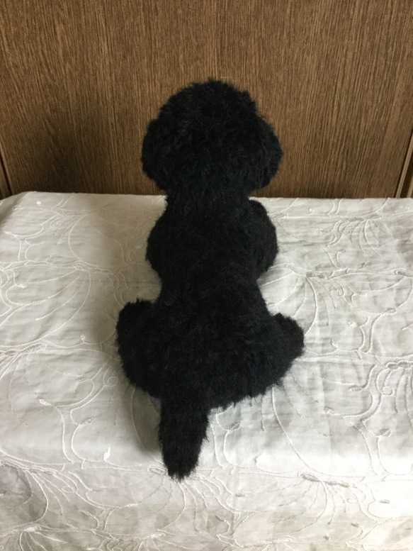 羊毛フェルト 犬 トイプードル 黒 4枚目の画像