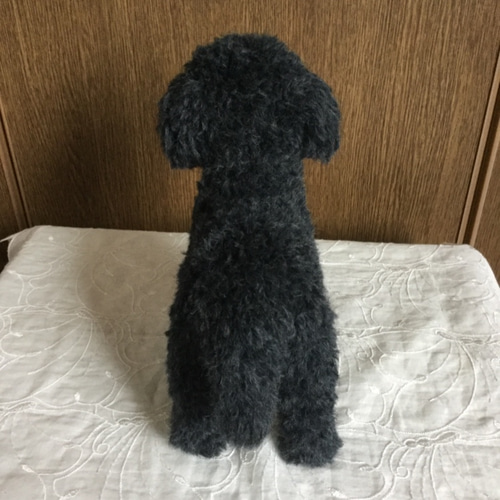 羊毛フェルト 犬 トイプードル ダークグレー 羊毛フェルト masapan