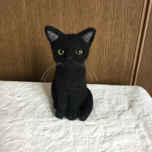 羊毛フェルト 黒猫 羊毛フェルト masapan 通販 7400822｜Creema(クリーマ)