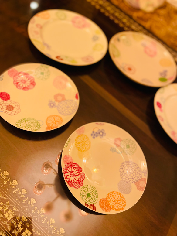 10枚セット皿20cm ＊和洋お料理合わせやすいポーリッシュポタリー 　花柄 10枚セット皿20cm ＊和洋お料理合わせやすいポーリッシュ