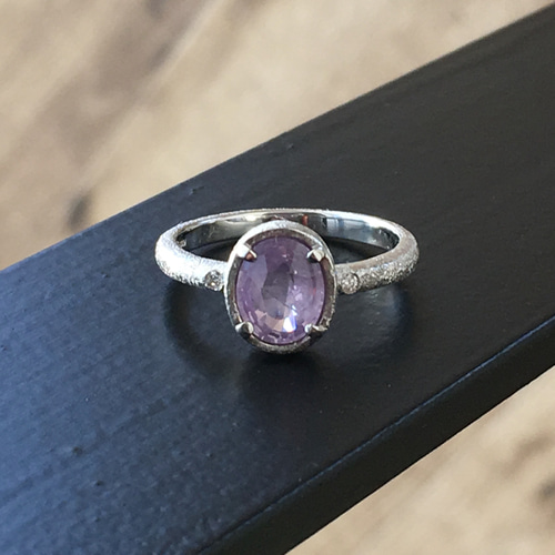 天然 ピンクサファイア ノーヒート pt900 リング