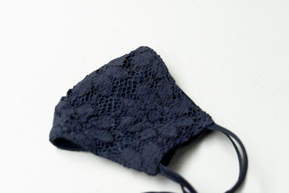 lace ribbon mask cover (blackflower) レース リボン マスク カバー 5枚目の画像