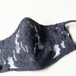 lace ribbon mask cover (blackflower) レース リボン マスク カバー 6枚目の画像