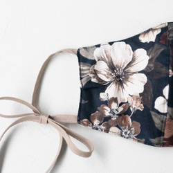 【SALE】cotton print  triple gauze ribbon mask  (chic-be) 3枚目の画像