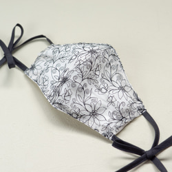 lace ribbon mask cover (clear black) レース リボン マスク カバー 4枚目の画像
