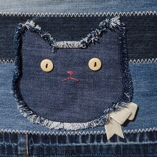 617サビ猫キャサリン　大きめデニムリメイクバック　ハンドメイド 617サビ猫キャサリン様専用 大きめデニムリメイクバック