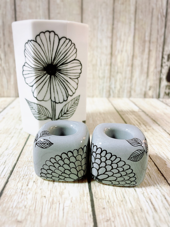 モノトーン✨北欧柄✨(グレー)✨歯ブラシスタンド✨Aデザイン バス