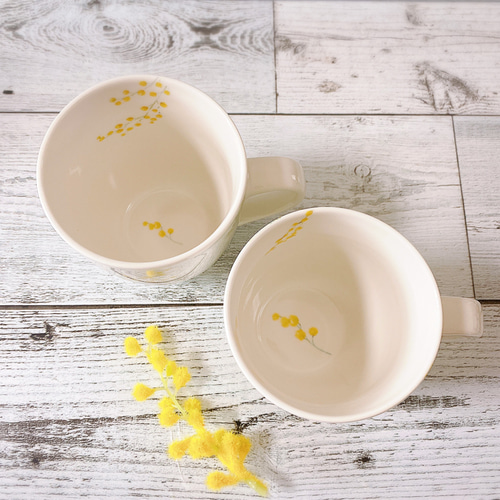 ✨ミモザ柄✨マグカップ✨Aデザイン✨2個✨SET その他素材 ✨ミモザ柄✨マグカップ✨Aデザイン✨2個✨SET その他素材
