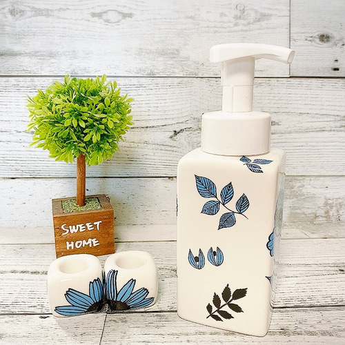 マリンブルー✨北欧柄✨Aデザイン✨泡タイプディスペンサー その他素材