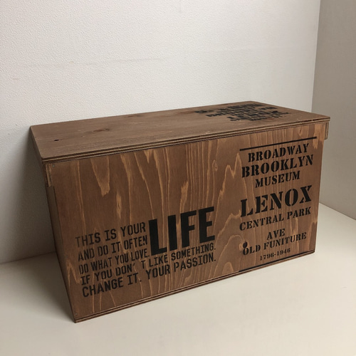 ウッドボックス りんご箱 ウォルナット 2Lペットボトル収納可能箱 送料手数料込 ウッドボックス りんご箱 ウォルナット 2Lペットボトル収納可能