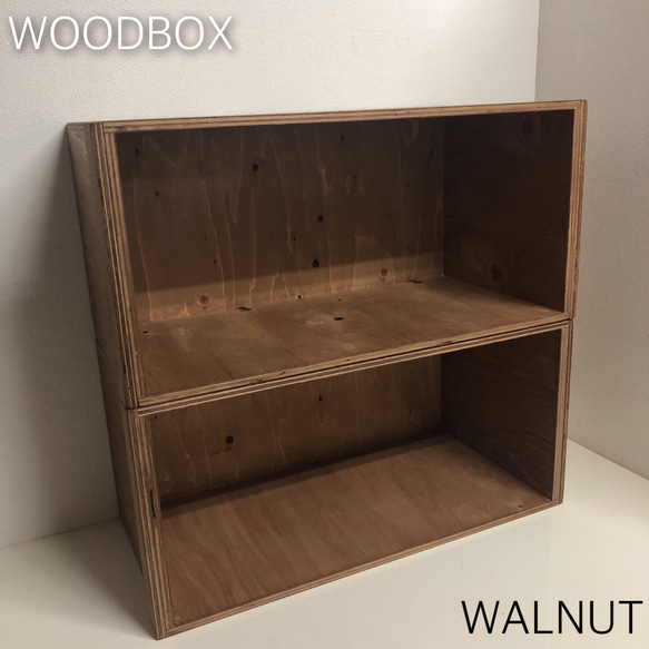ウッドボックス 木製 ウォルナット 1点 新品 未使用 男前インテリア 1枚目の画像