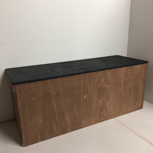 ウッドボックス ウォルナット×ブラック ロング 収納箱 BOX お買い得  