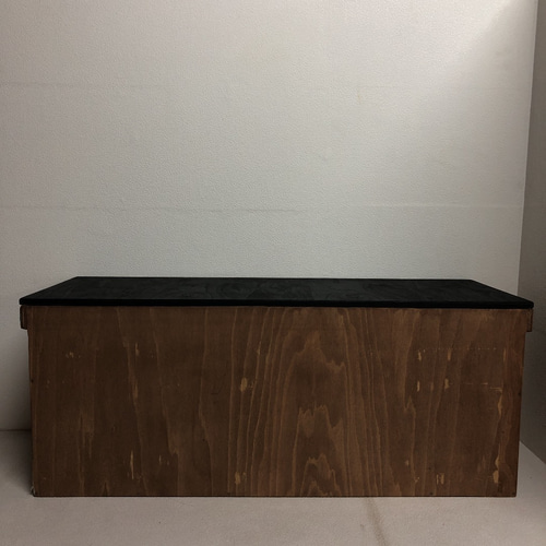 ウッドボックス ウォルナット×ブラック ロング 収納箱 BOX お買い得