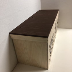 ウッドボックス 無塗装×ブラウン★ ロング 収納箱 BOX 7枚目の画像