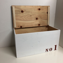 ウッドボックス 木製 ホワイト×ウォルナット NO1 収納可能箱 新品 5枚目の画像