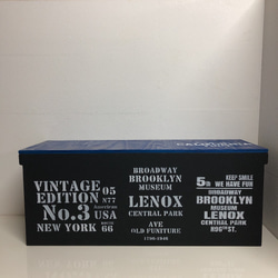 ウッドボックス BLACK×NAVY★ ロング 収納箱 BOX 2枚目の画像