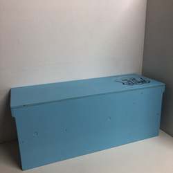 ウッドボックス ウッド ライトブルー★ ロング 収納箱 BOX お買い得!! 9枚目の画像