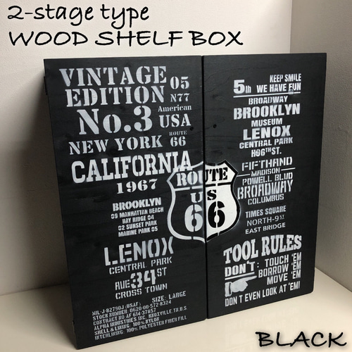 2-stage type WOOD SHELF BOX！！ シェルフ BLACK