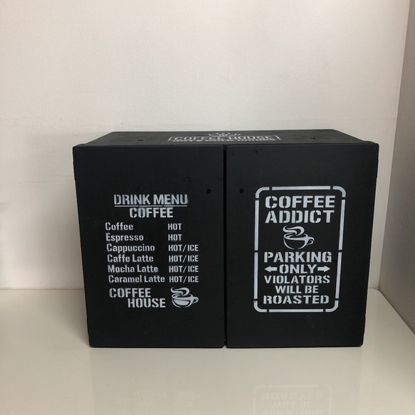 CAFE WOOD SHELF BOX！ BLACK 新品 未使用 2枚目の画像
