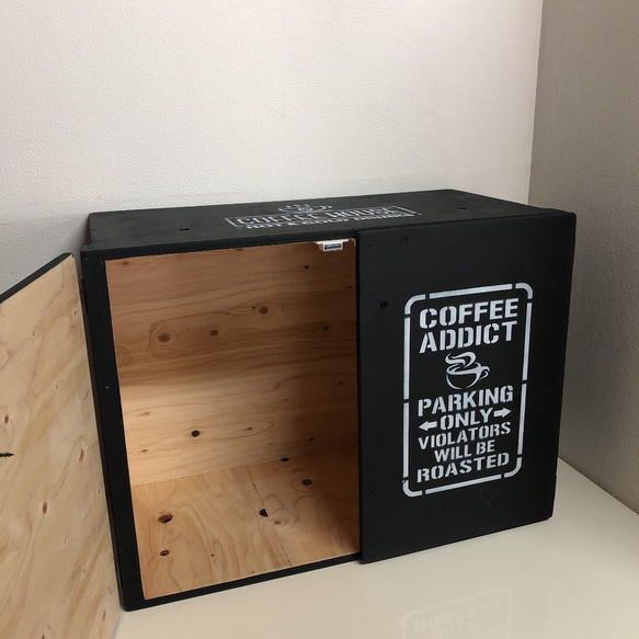 CAFE WOOD SHELF BOX！ BLACK 新品 未使用 4枚目の画像
