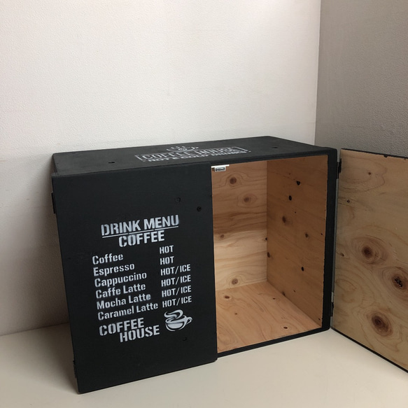 CAFE WOOD SHELF BOX！ BLACK 新品 未使用 5枚目の画像