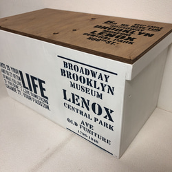 ウッドボックス ウッド 木製 WHITE×ウォルナット  収納可能箱 新品 3枚目の画像