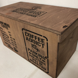 ウッドボックス ウッド ウォルナット 2Lペットボトル収納可能箱　CAFE BOX No.1 人気品 3枚目の画像