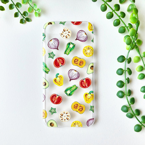 カラフル野菜断面イラストiPhoneケース【送料無料】 iPhone