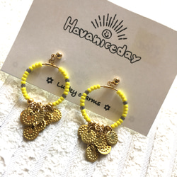 【ハバナイスデー】JARAJARAイヤリング&ピアス (YELLOW) 1枚目の画像