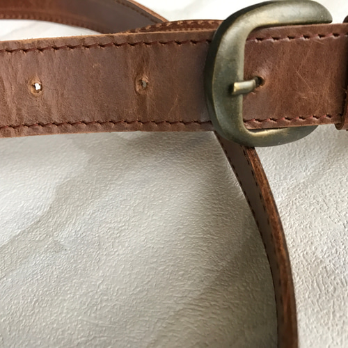 訳ありショルダーなし ミナペルホネンの生地タンバリン 本革 バンド  