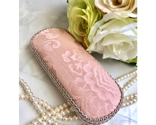 眼鏡ケース 北欧 サークルフラワー ピンク （エレガントメガネケース  